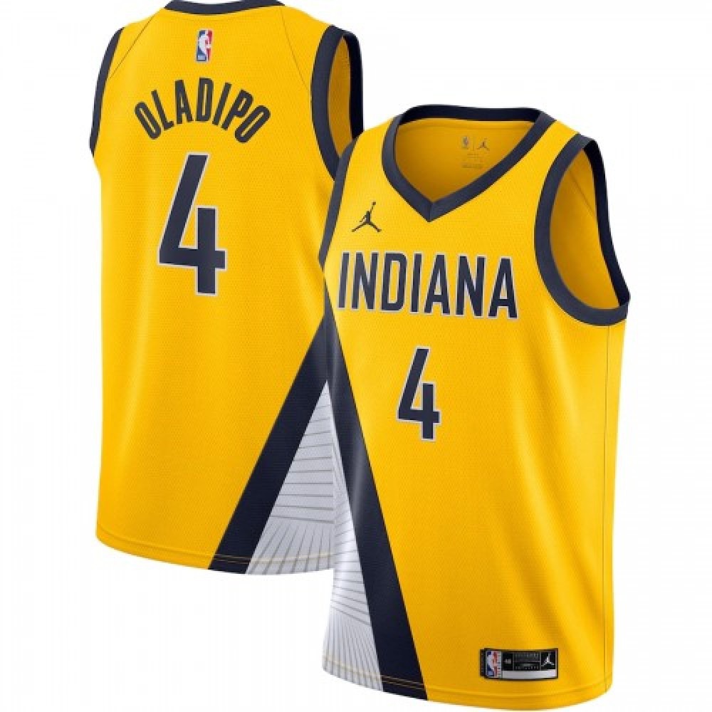 Men's Indiana Pacers Victor Oladipo #4 Jordan Gold 202021 Swingman Jersey - Statement Edition-Pro Kit Vault | Brand New 26/27 Sports Jerseys